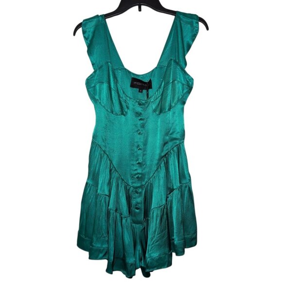 Vanessa Mooney Romper Dress Womens Small The Elisabeth Coquette Milkmaid - Picture 2 of 9